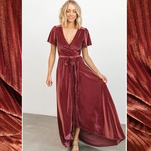 Baltic Born Andi Wrap Dress in Dark Rose